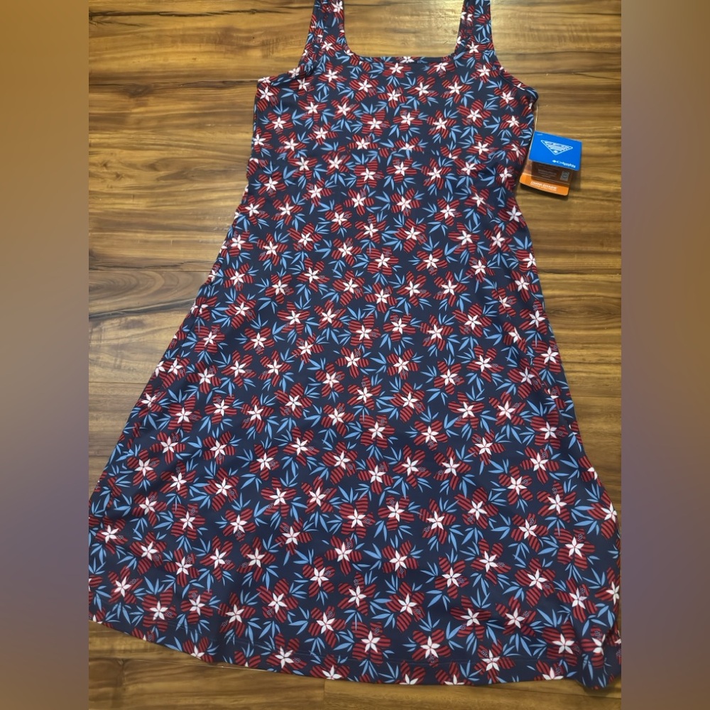 Columbia Red White and Blue Floral PFG Dress